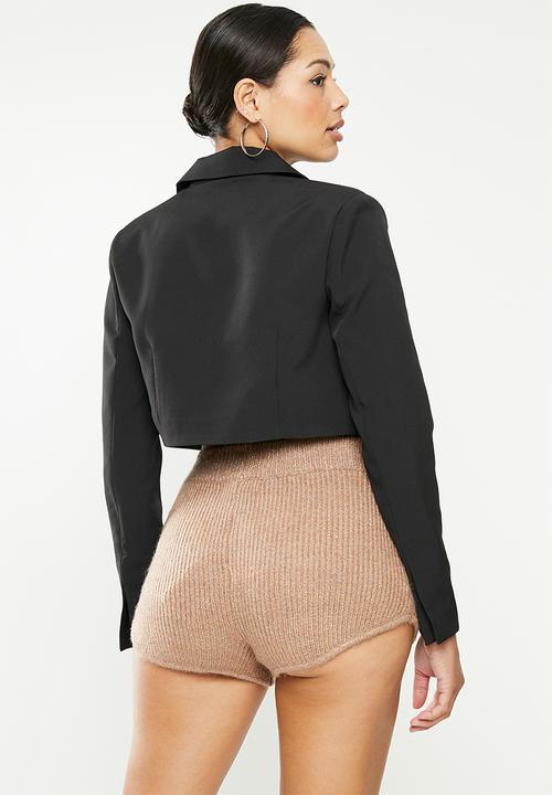 Missguided - Tailored cropped blazer - black