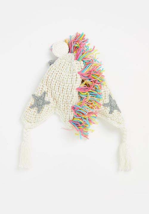 Pop Candy - Girls unicorn beanie - cream