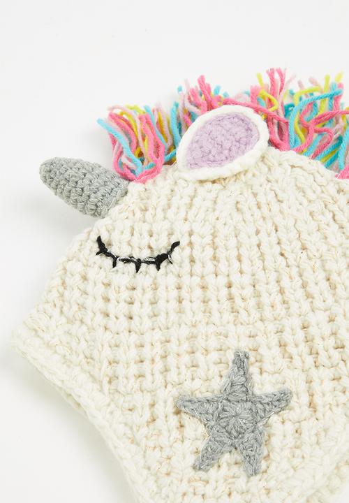 Pop Candy - Girls unicorn beanie - cream