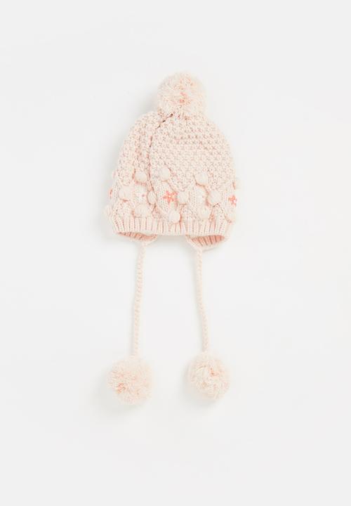 Pop Candy - Girls knit pom pom beanie - pink