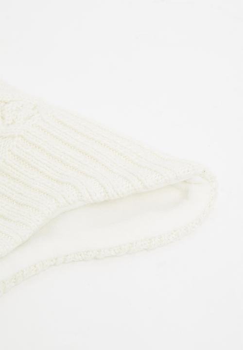 Pop Candy - Girls pom pom beanie - white