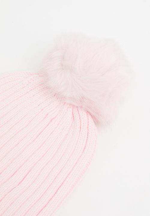 Pop Candy - Faux fur pom pom beanie - pink