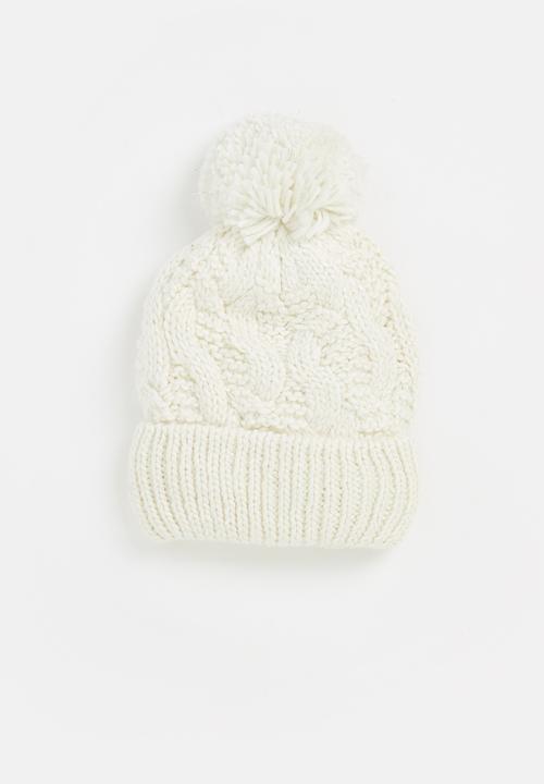 Pop Candy - Cable knit beanie - cream