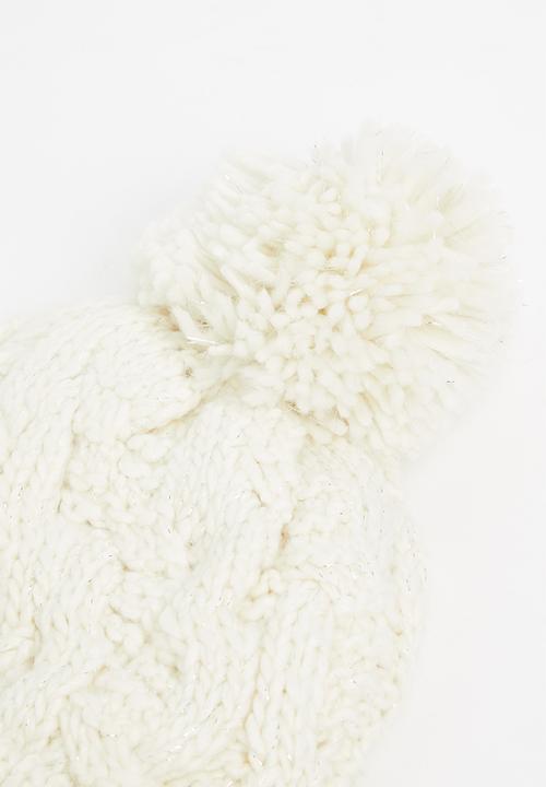 Pop Candy - Cable knit beanie - cream