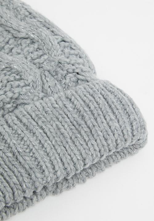 Pop Candy - Cable knit beanie - grey