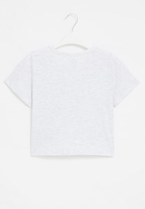 Rebel Republic - Printed front knot tee - ice melange