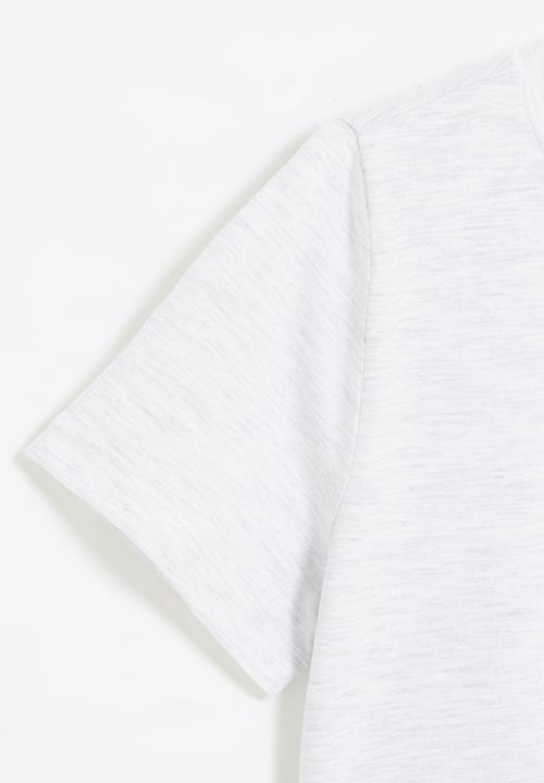 Rebel Republic - Printed front knot tee - ice melange
