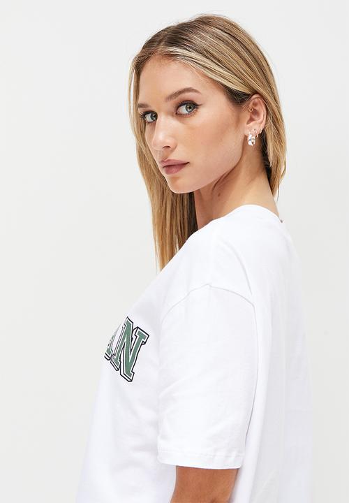 Blake - Graphic oversized tee - white