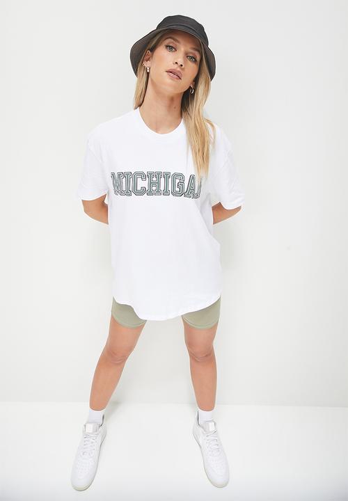 Blake - Graphic oversized tee - white