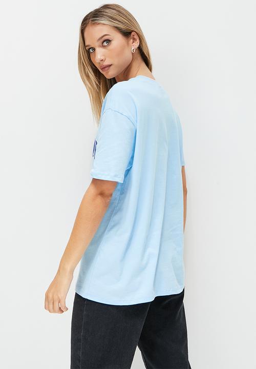 Blake - Graphic oversized tee - powder blue
