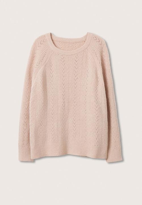 MANGO - Plus sweater florita - light pastel pink