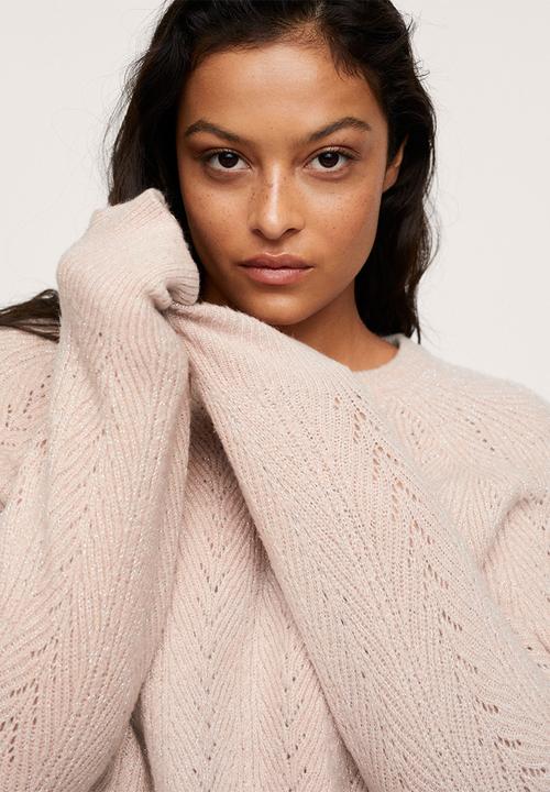 MANGO - Plus sweater florita - light pastel pink