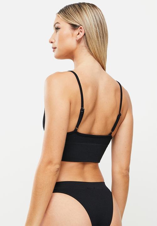 Cotton On - New love longline seamless bralette 2pk - black