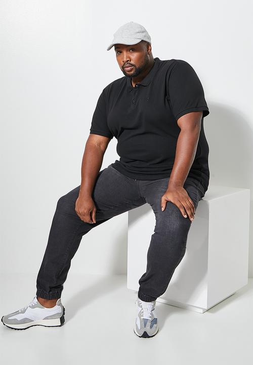 Superbalist - Blaze plus elastic waistband slim cuffed jeans - black rinse