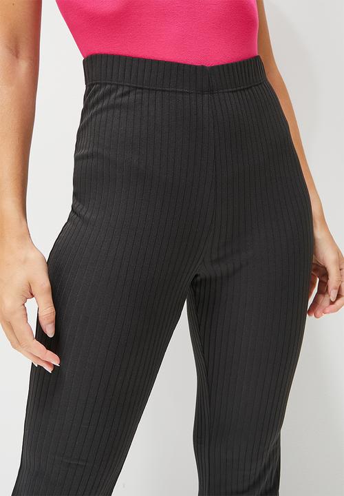 Blake - Rib fit & flare trouser - black