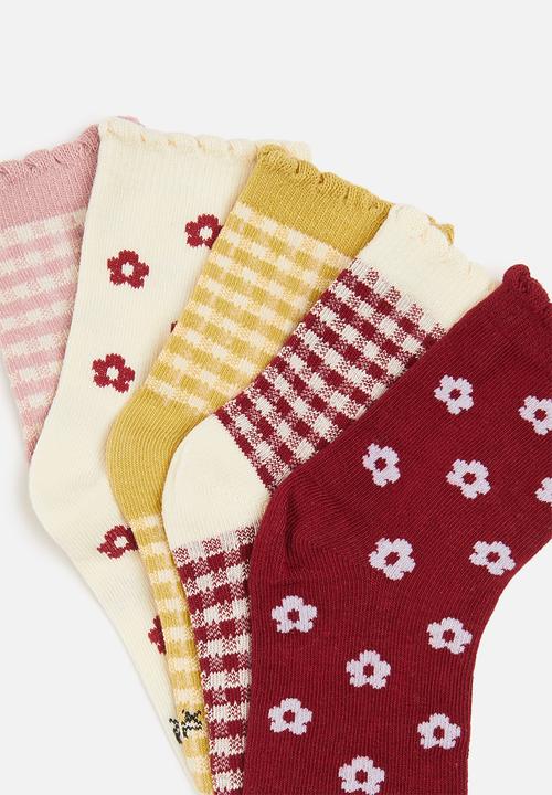 Pop Candy - Girls 5 pack printed socks - multi