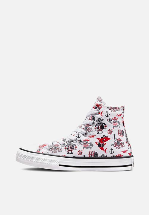 Converse - Chuck taylor all star pirate print hi - white/university red/black