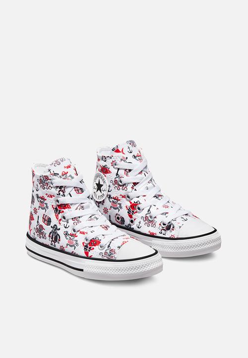Converse - Chuck taylor all star pirate print hi - white/university red/black