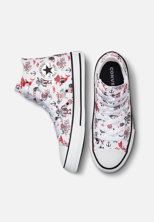 Converse - Chuck taylor all star pirate print hi - white/university red/black