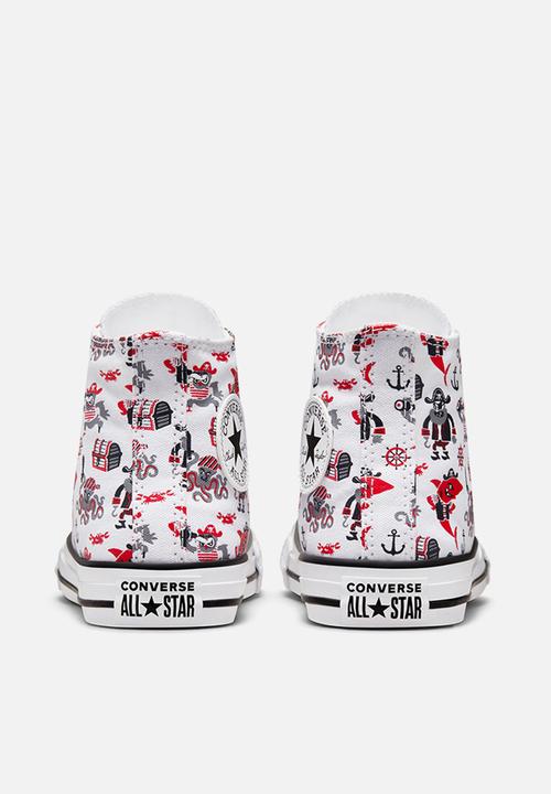 Converse - Chuck taylor all star pirate print hi - white/university red/black