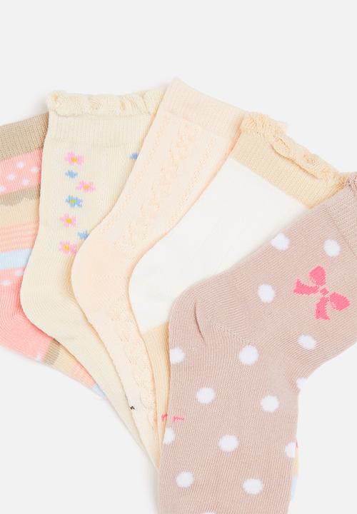 Pop Candy - Girls 5 pack printed socks - multi 