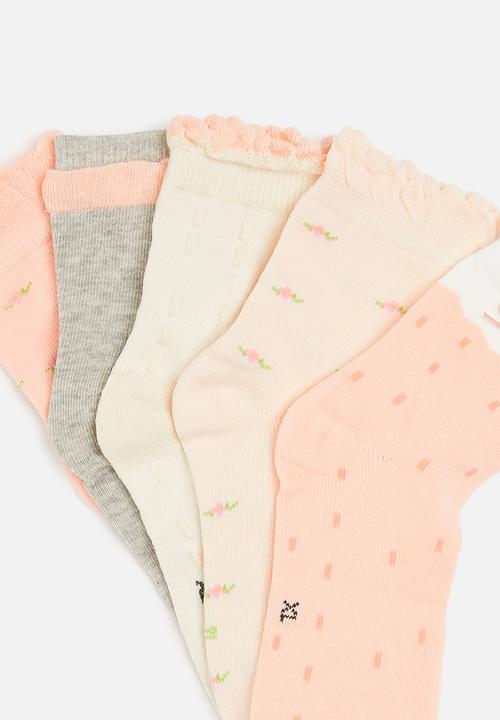 Pop Candy - Girls 5 pack printed socks - multi 
