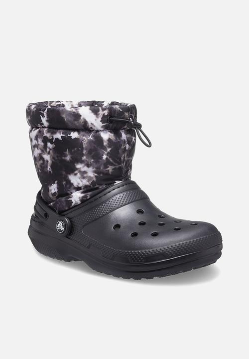 Crocs - Classic lined neo puff tie dye boot - black