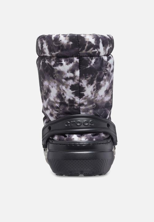Crocs - Classic lined neo puff tie dye boot - black