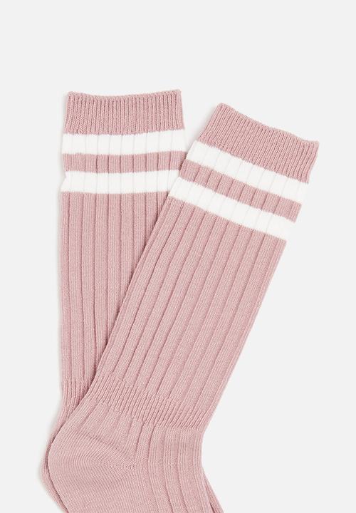 Pop Candy - Girls 2 pack socks - pink & white