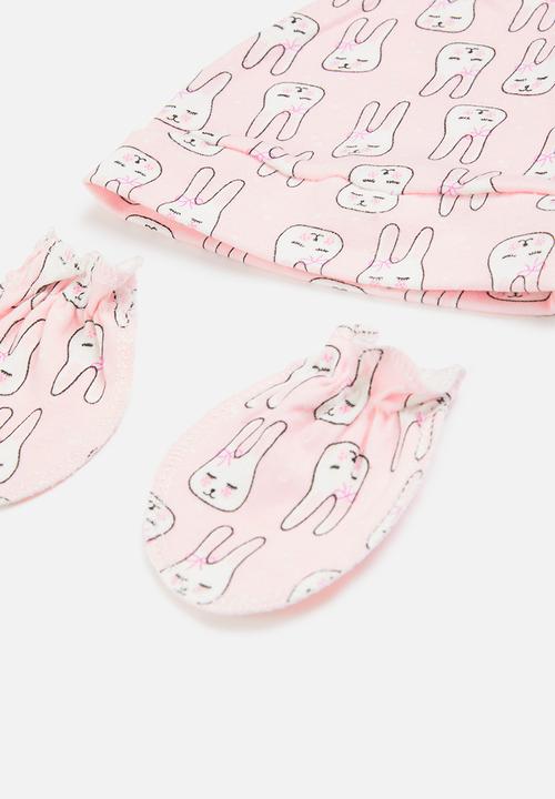 Pop Candy - Baby blanket, beanie & mittens set - pink