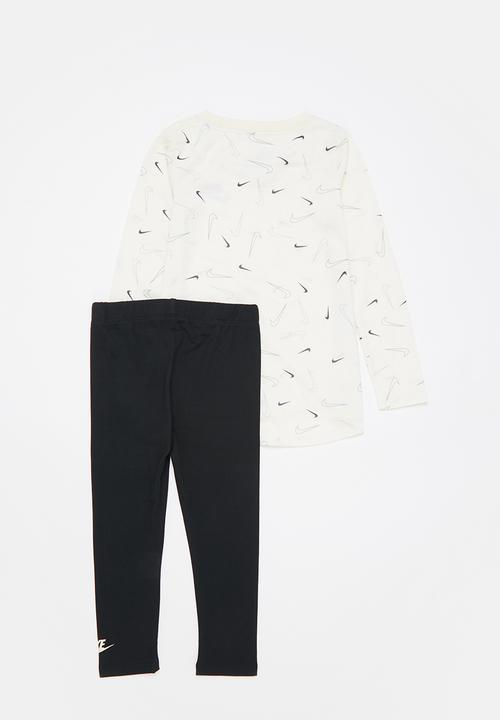 Nike - Nkg swoosgfetti legging set - black & yellow 