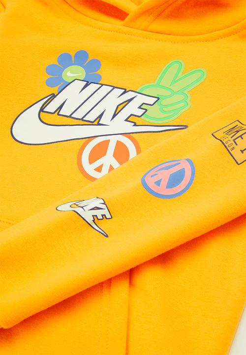 Nike - Nkb flower child po hoodie set - navy & yellow 
