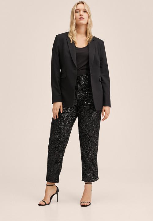 MANGO - Plus trousers jogilux - black