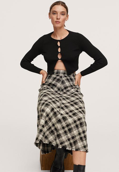 MANGO - Skirt didi - ecru & black