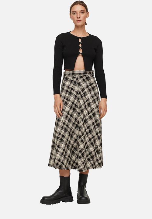 MANGO - Skirt didi - ecru & black