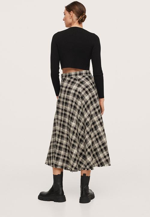 MANGO - Skirt didi - ecru & black