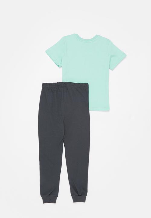 Superbalist - NASA tee & shorts pj set - aqua & charcoal 