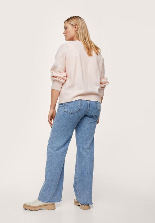 MANGO - Plus cardigan estrella - light pastel pink