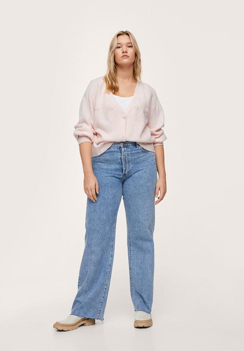 MANGO - Plus cardigan estrella - light pastel pink