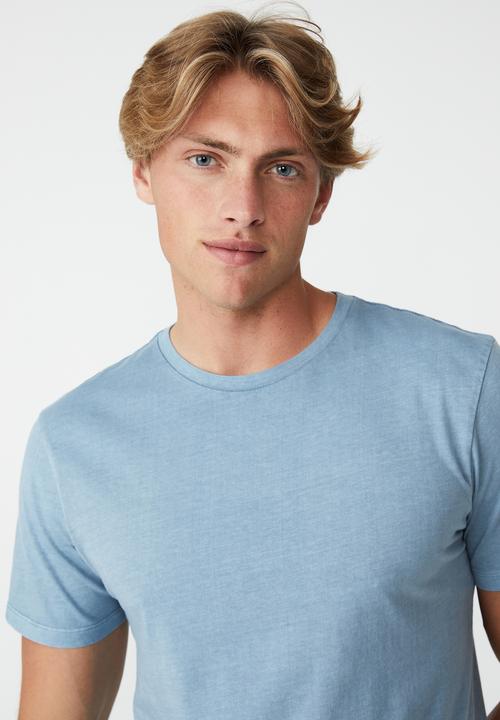 Cotton On - Organic crew T-shirt - chalk blue
