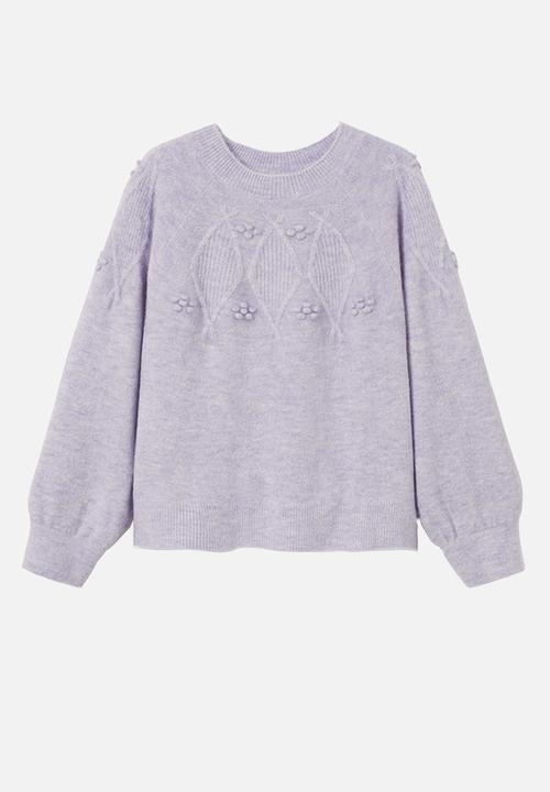 MANGO - Plus sweater estrella - light pastel purple