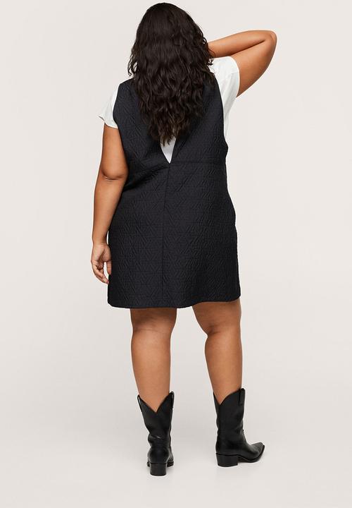 MANGO - Plus dungaree dress pixi - black