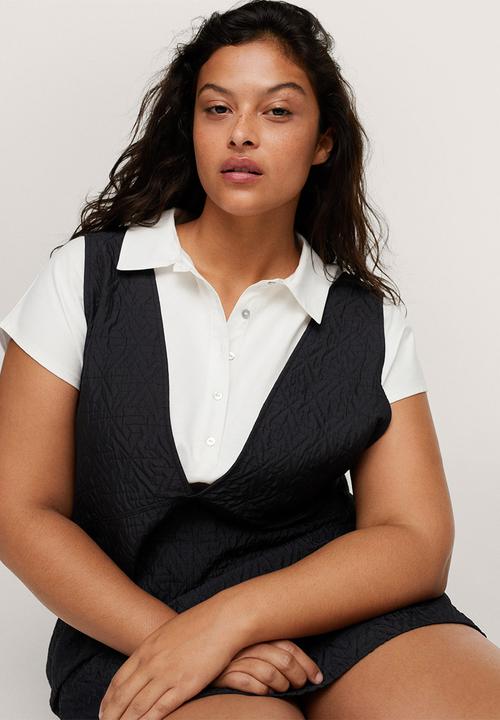 MANGO - Plus dungaree dress pixi - black