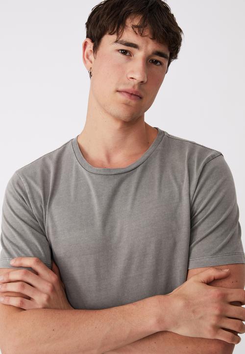 Cotton On - Organic crew T-shirt - slate stone