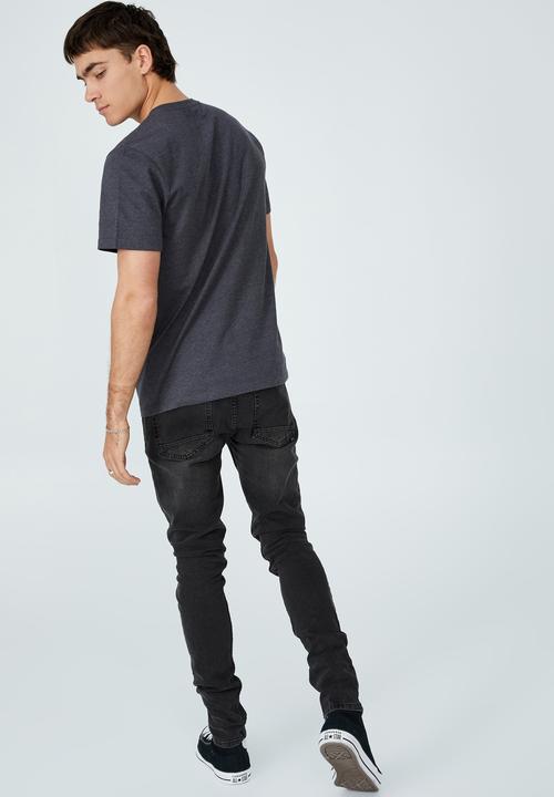Cotton On - Organic henley T-shirt - gravel stone