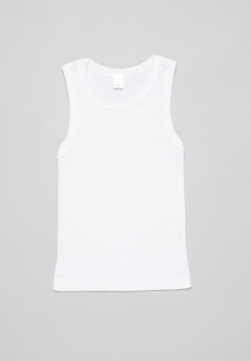 Pop Candy - Boys 2 pack vests - white
