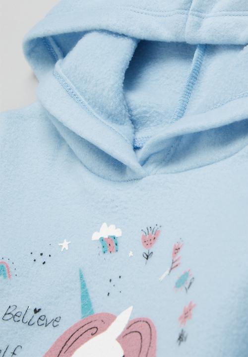 Pop Candy - 2 Pack polar fleece hoodie set - blue/milk