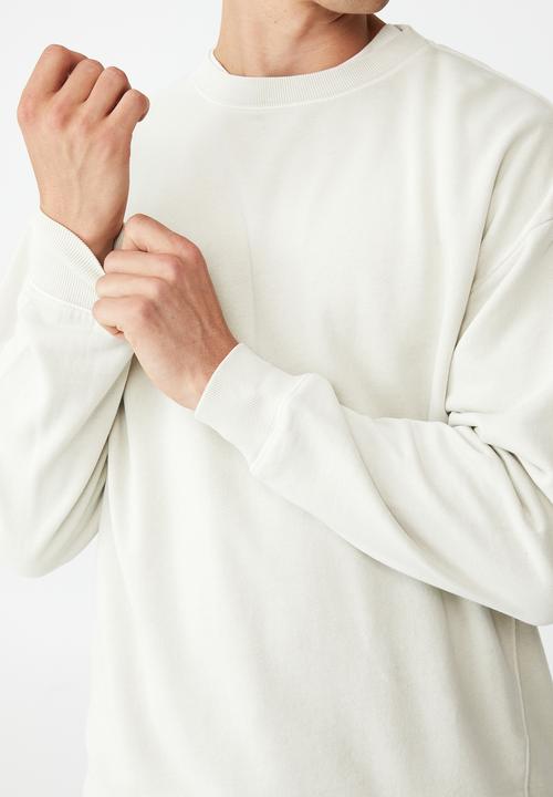Cotton On - Oversized Crew Fleece - Ecru