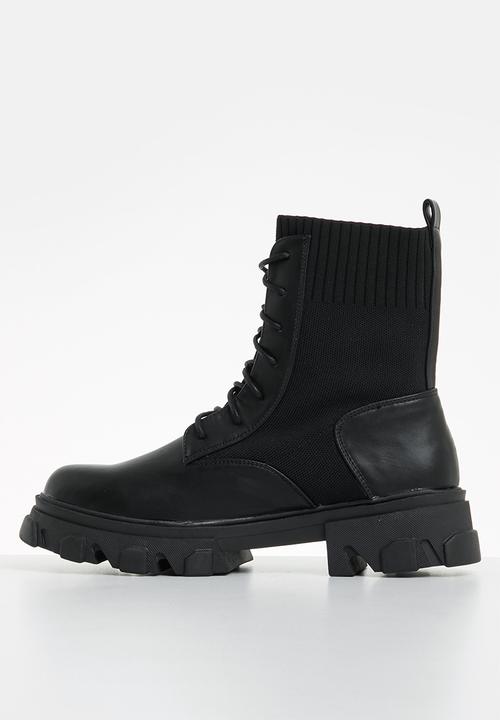 Footwork - Siynd chunky sock boot - black