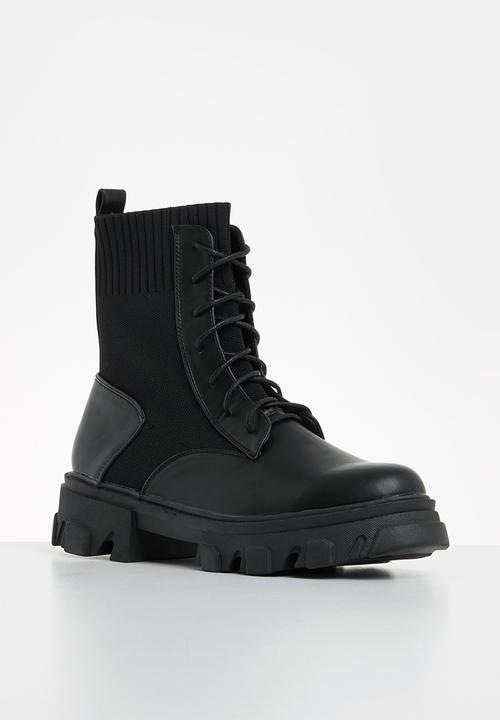 Footwork - Siynd chunky sock boot - black